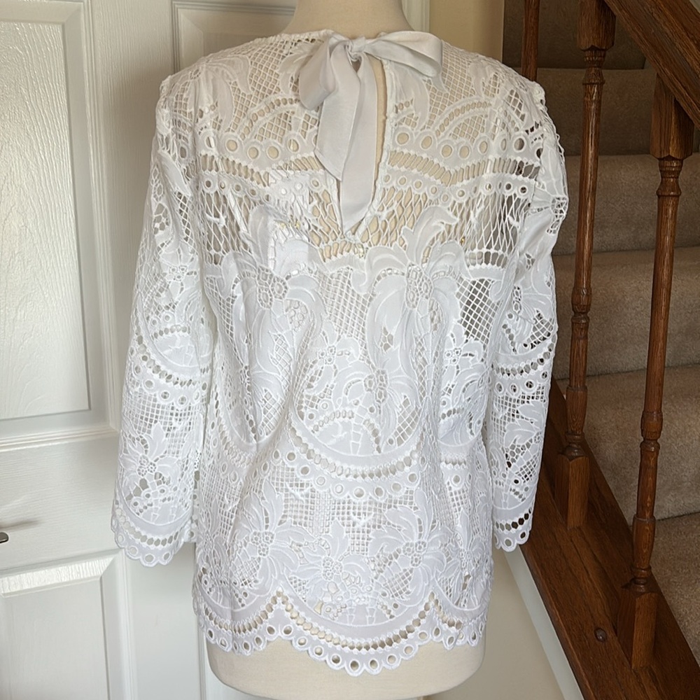 Lilly Pulitzer Oaklynn Tunic - Resort White Palms In Paradise Lace - Picture 8 of 12